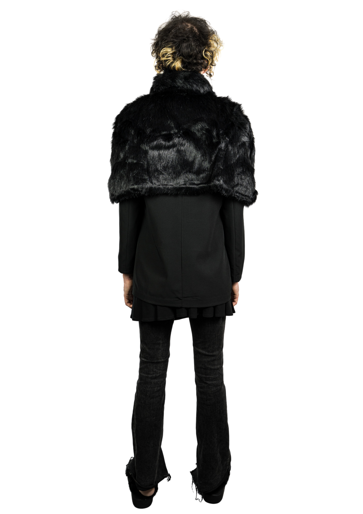 Faux fur cape