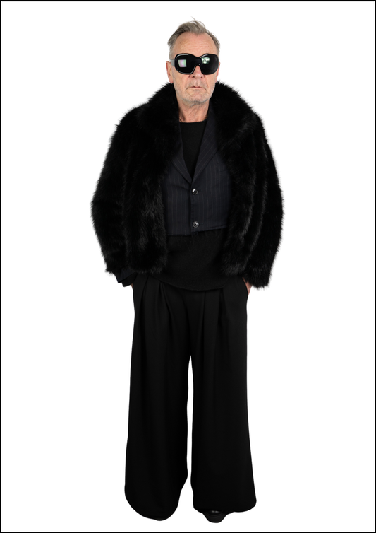 Faux fur coat black